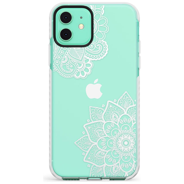 White Henna Florals Impact Phone Case for iPhone 11