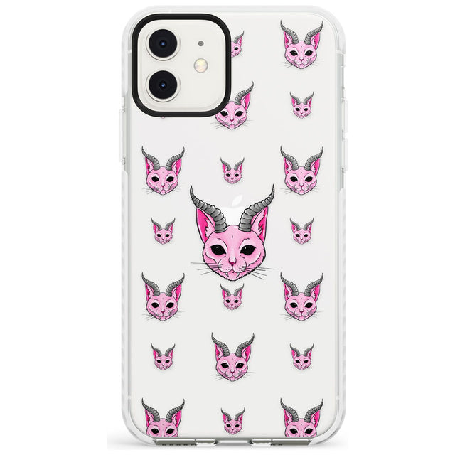 Demon Cat Pattern Impact Phone Case for iPhone 11