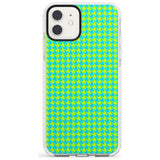 Neon Lime & Turquoise Houndstooth Pattern Impact Phone Case for iPhone 11