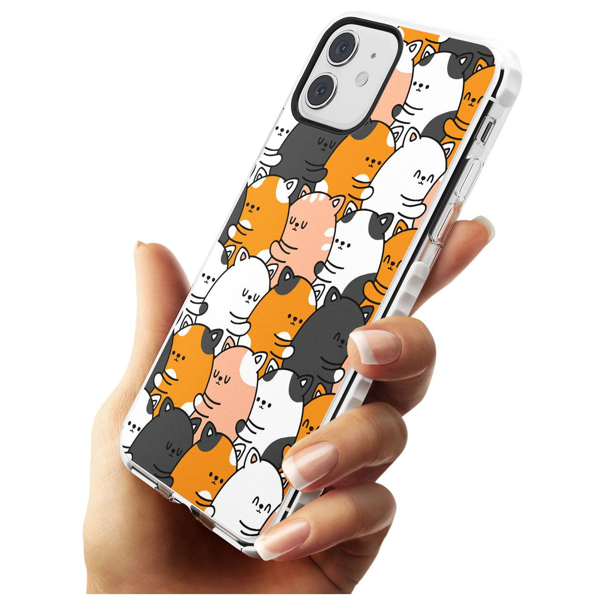 Spooning Cats Kawaii Pattern Impact Phone Case for iPhone 11