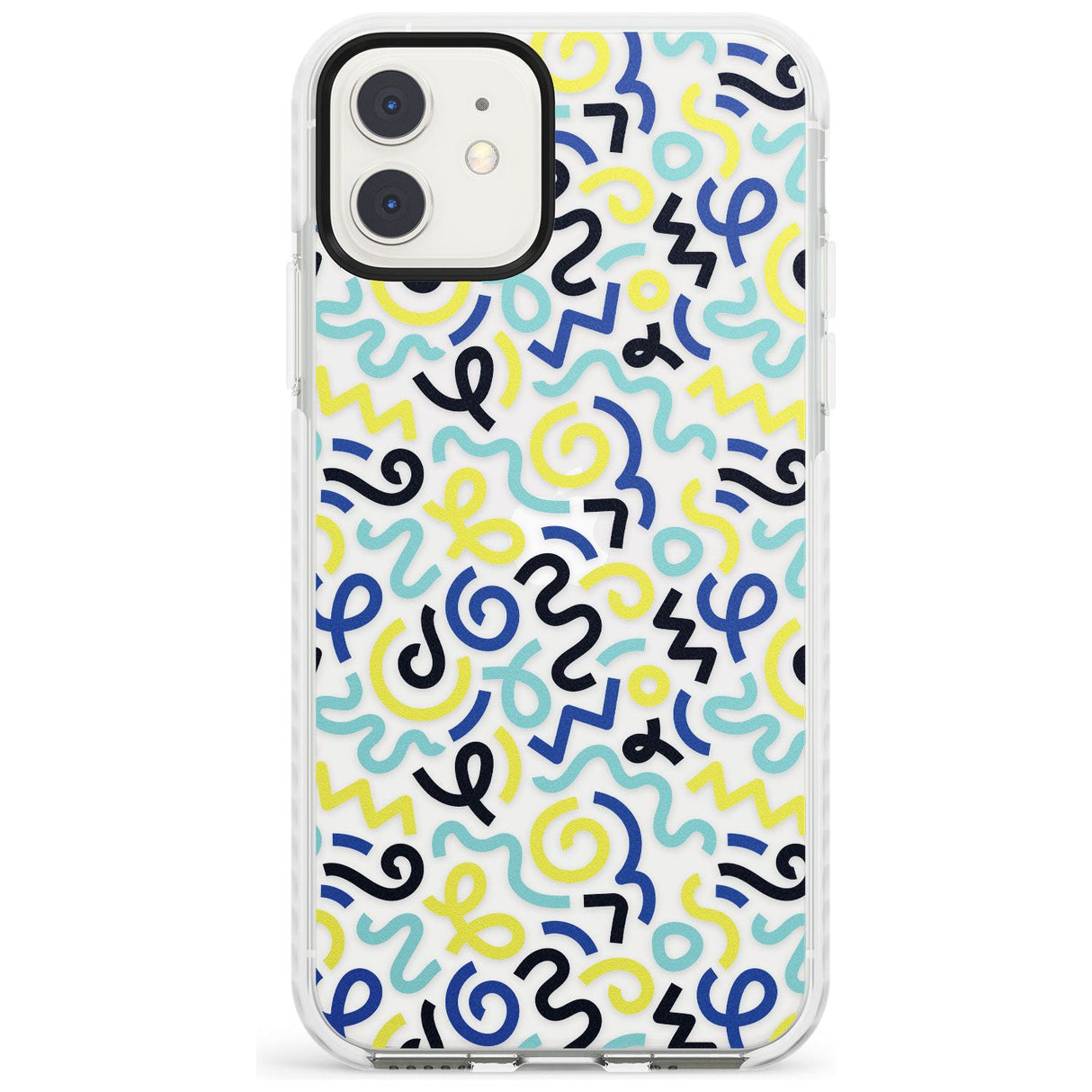 Blue & Yellow Shapes Memphis Retro Pattern Design Impact Phone Case for iPhone 11