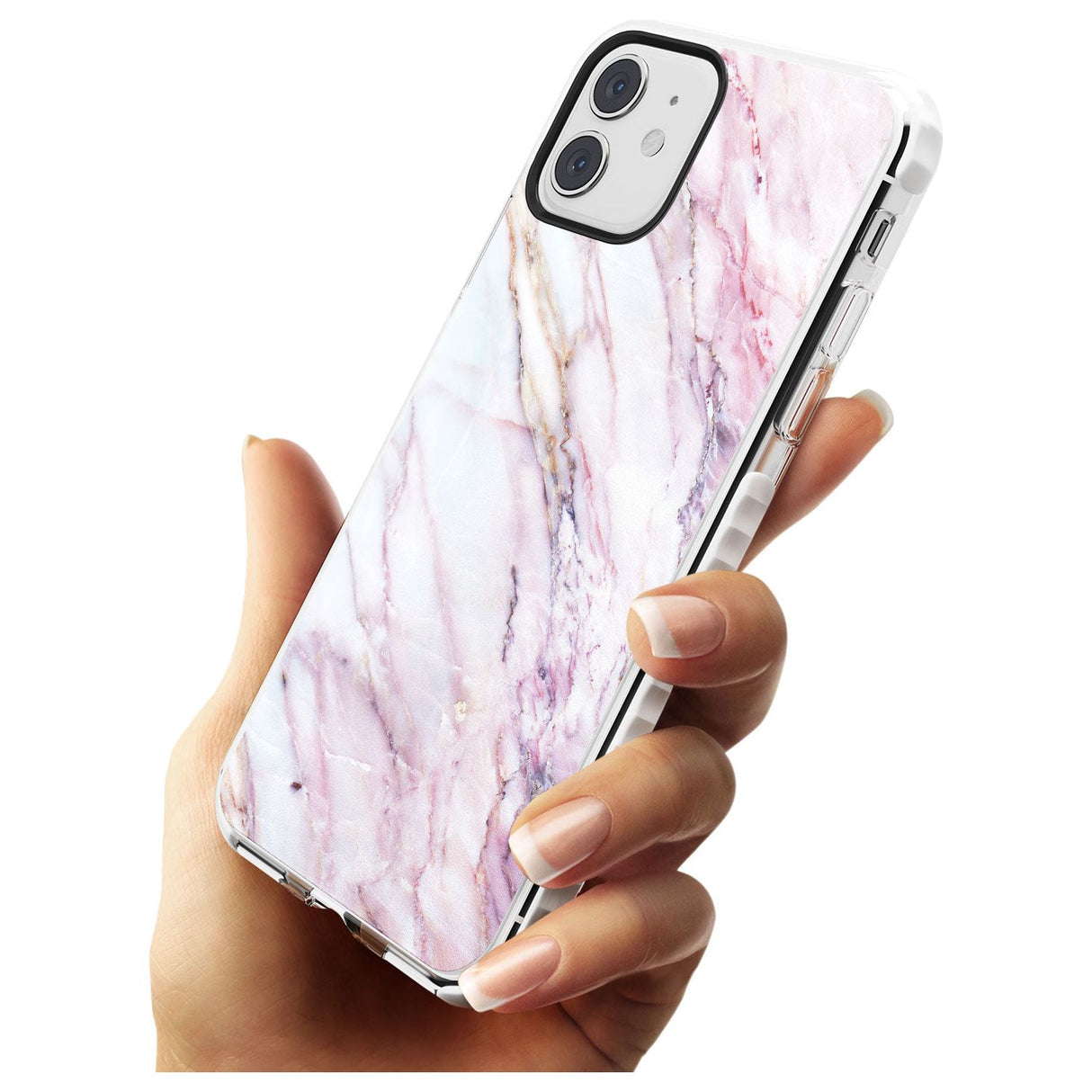 White, Pink & Purple Onyx Marble Texture Slim TPU Phone Case for iPhone 11