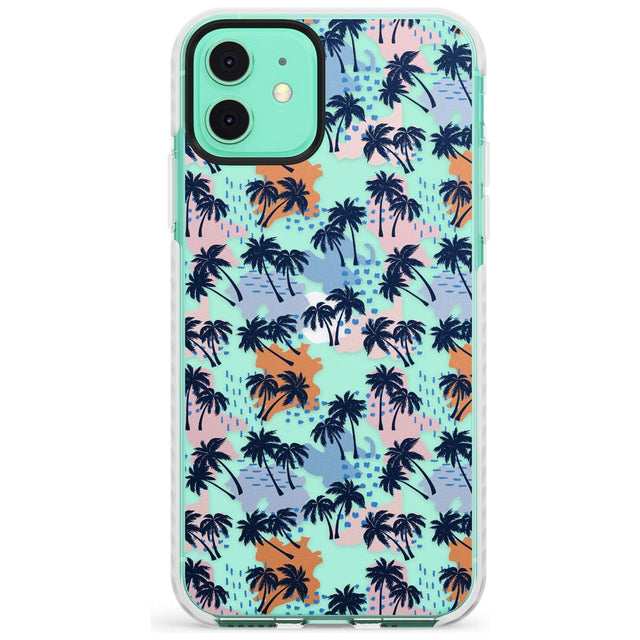 Summer Palm Trees (Clear) Slim TPU Phone Case for iPhone 11