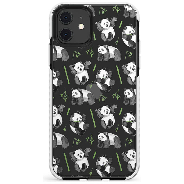 Watercolour Panda Pattern Slim TPU Phone Case for iPhone 11