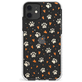 Paws & Hearts Pattern (Clear) Slim TPU Phone Case for iPhone 11