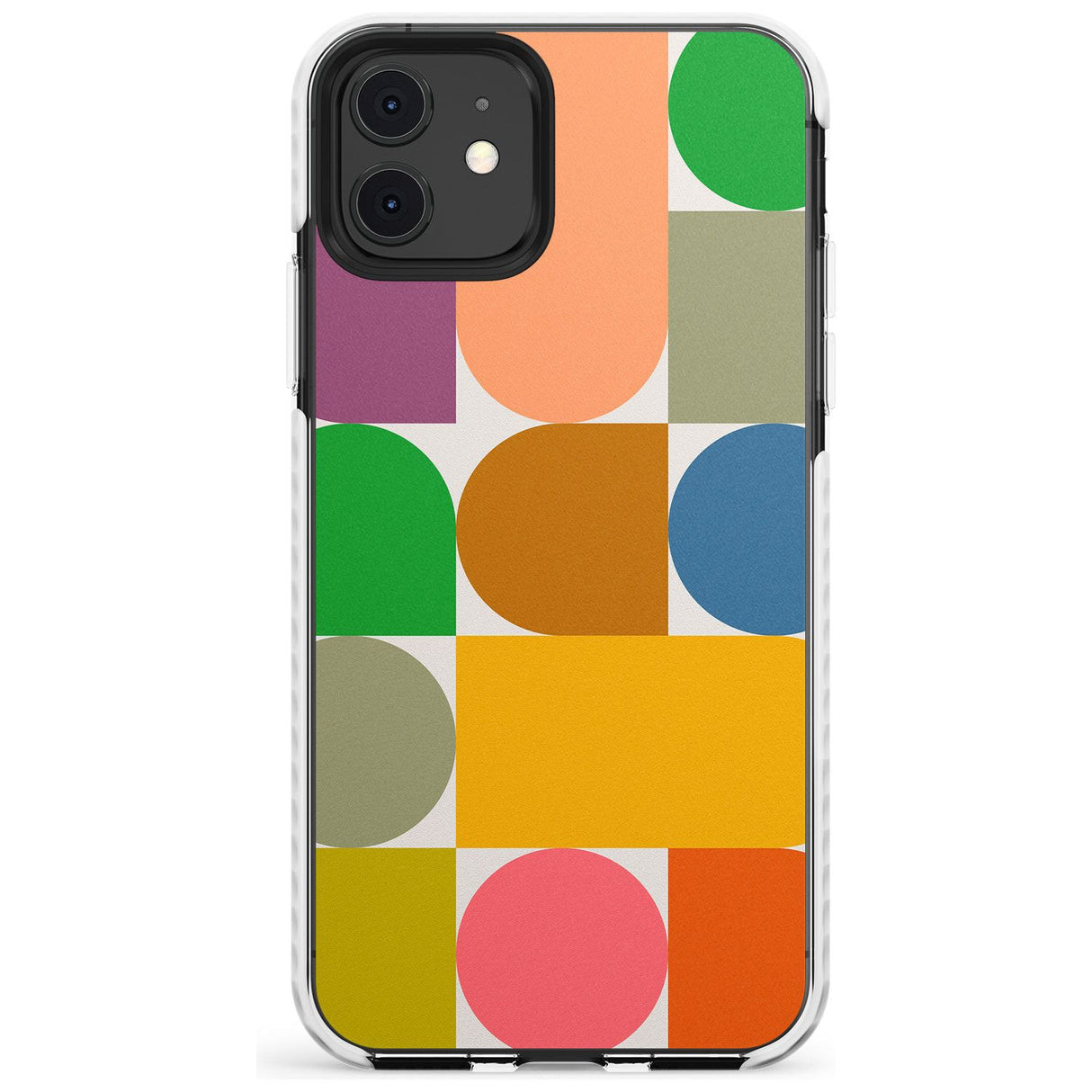 Abstract Retro Shapes: Rainbow Mix Slim TPU Phone Case for iPhone 11