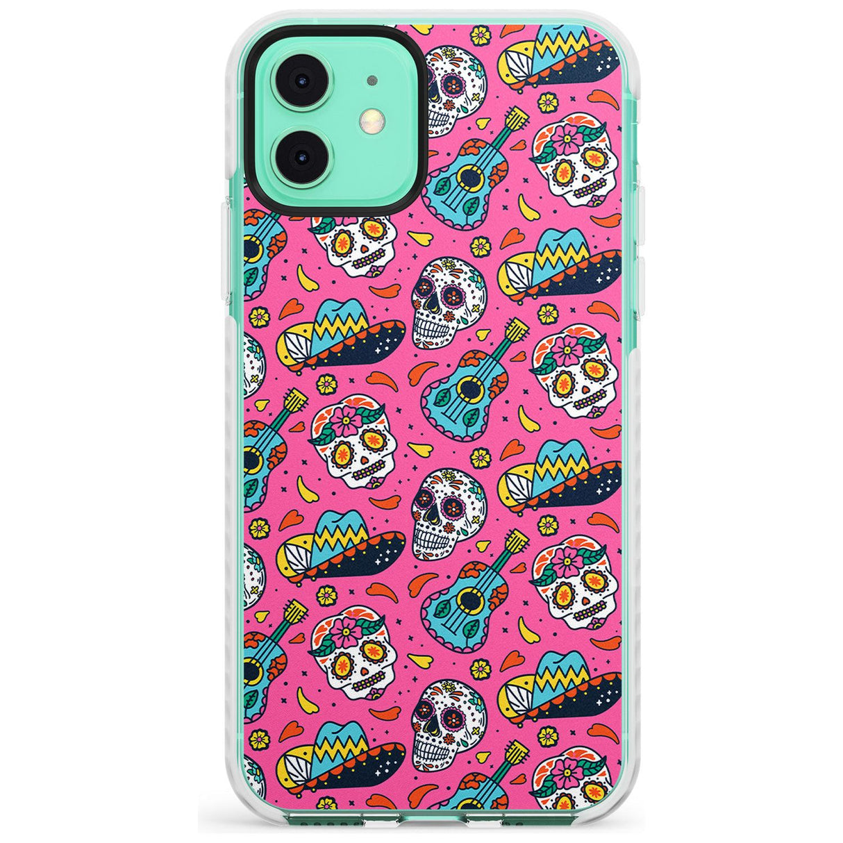 Pink Day of The Dead Pattern Impact Phone Case for iPhone 11