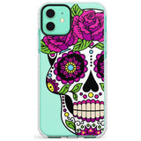 Purple Floral Sugar Skull Impact Phone Case for iPhone 11