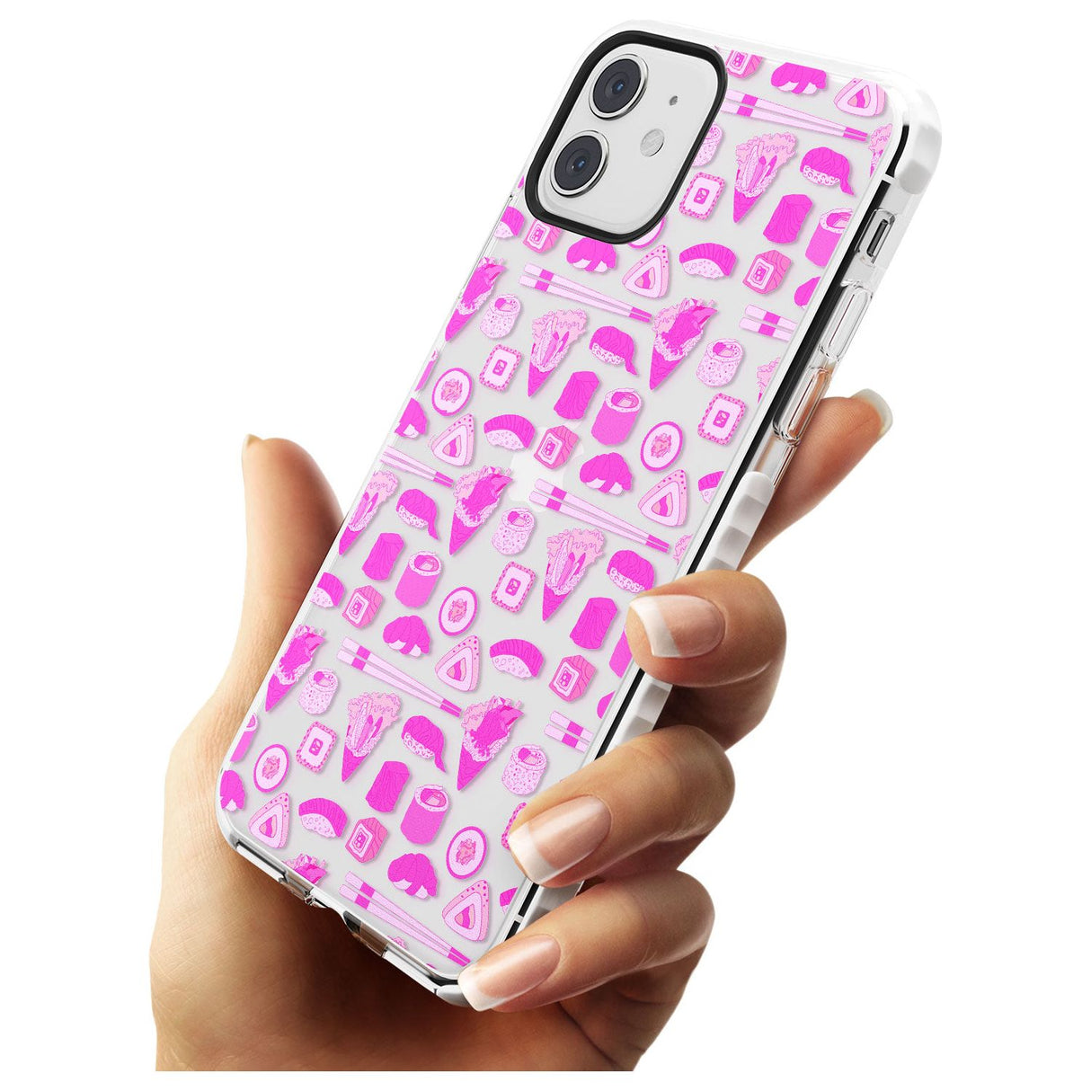 Bright Pink Sushi Pattern Impact Phone Case for iPhone 11