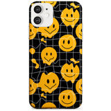 Acid Face Grid Pattern Phone Case iPhone 12 / Clear Case,iPhone 12 Mini / Clear Case,iPhone 11 / Clear Case Blanc Space