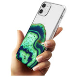 Neon Green & Blue Agate Crystal Transparent Design Slim TPU Phone Case for iPhone 11