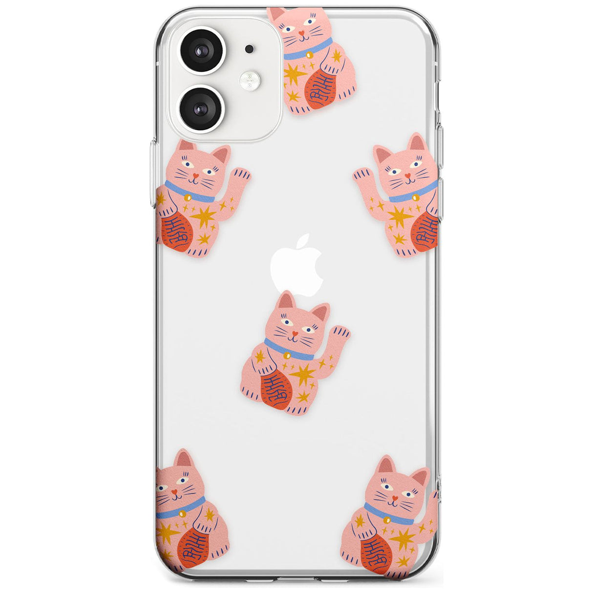 Waving Cat Pattern Slim TPU Phone Case for iPhone 11