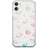 Outer Space Outlines: Pastels on Clear Black Impact Phone Case for iPhone 11