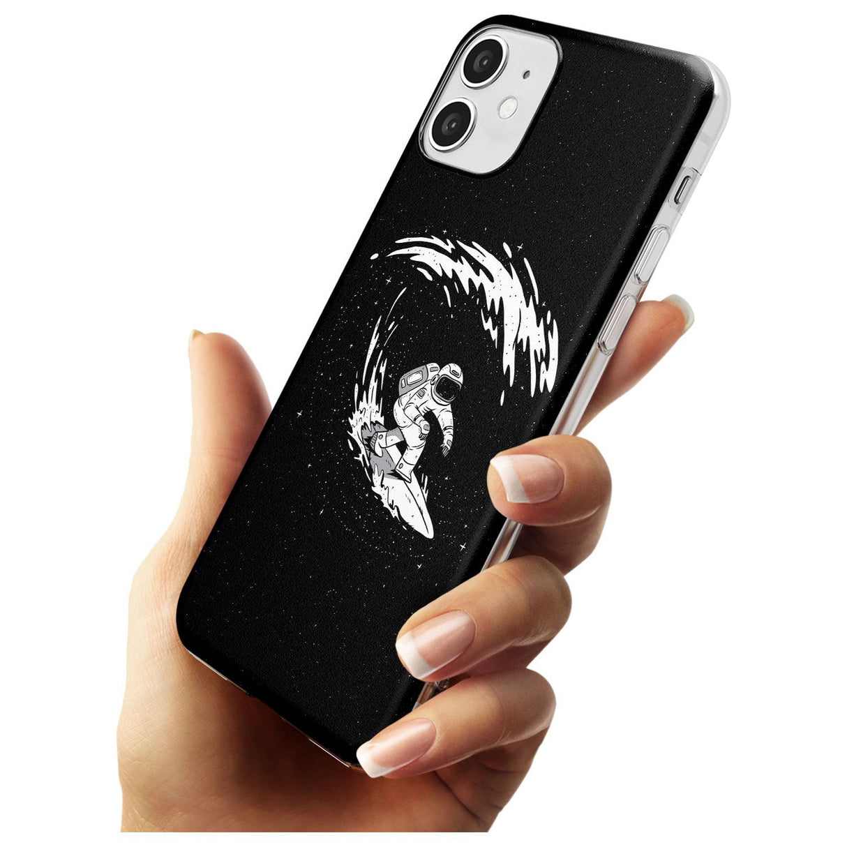 Surfing Astronaut Black Impact Phone Case for iPhone 11