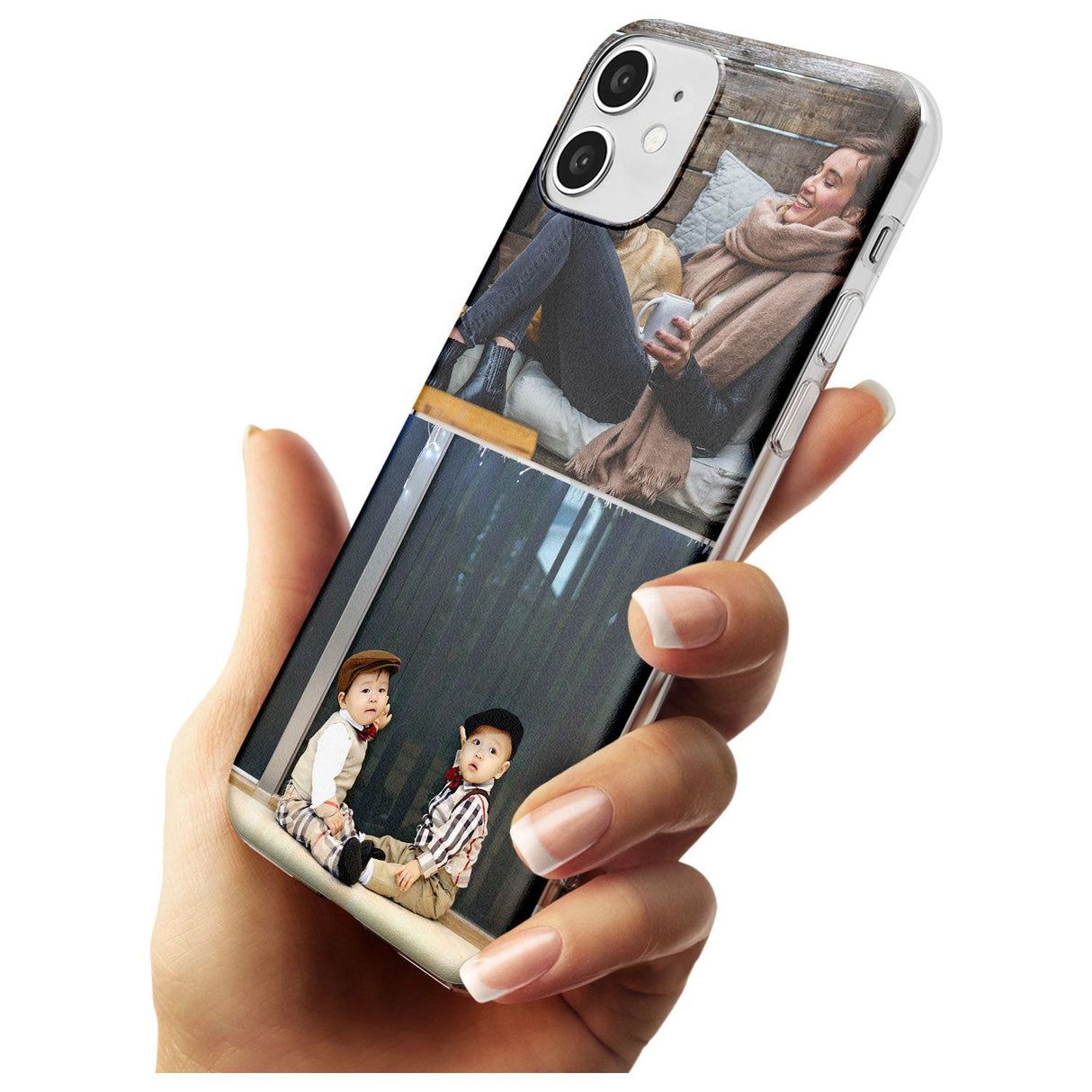 2 Photo Grid  Black Impact Phone Case for iPhone 11