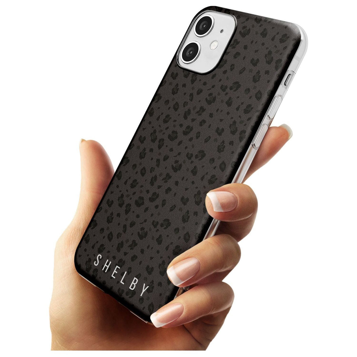 Minimal Lettering Dark Leopard Slim TPU Phone Case for iPhone 11