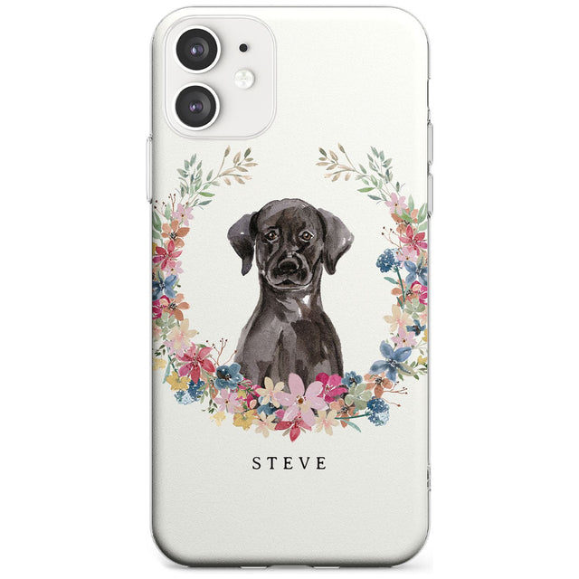 Black Lab Watercolour Dog Portrait Slim TPU Phone Case for iPhone 11