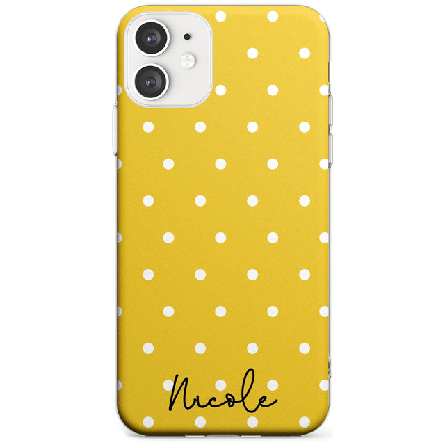 Custom Yellow Polka Dot iPhone Case  Slim Case Custom Phone Case - Case Warehouse