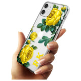 Custom Clear Vintage Floral Yellow Roses Slim TPU Phone Case for iPhone 11