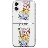 Custom Wildflower Stripe Black Impact Phone Case for iPhone 11