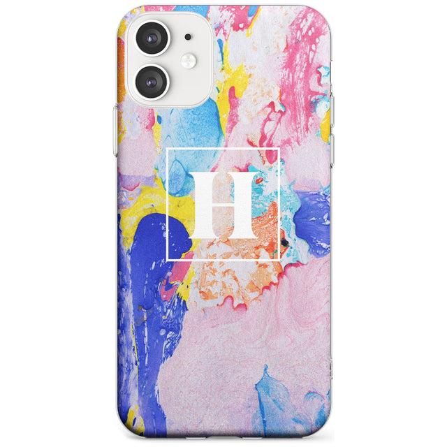 Mixed Pastels Custom Marbled Paper Slim TPU Phone Case for iPhone 11