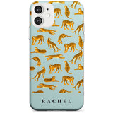 Personalised Tiger Pattern: Turquoise Black Impact Phone Case for iPhone 11