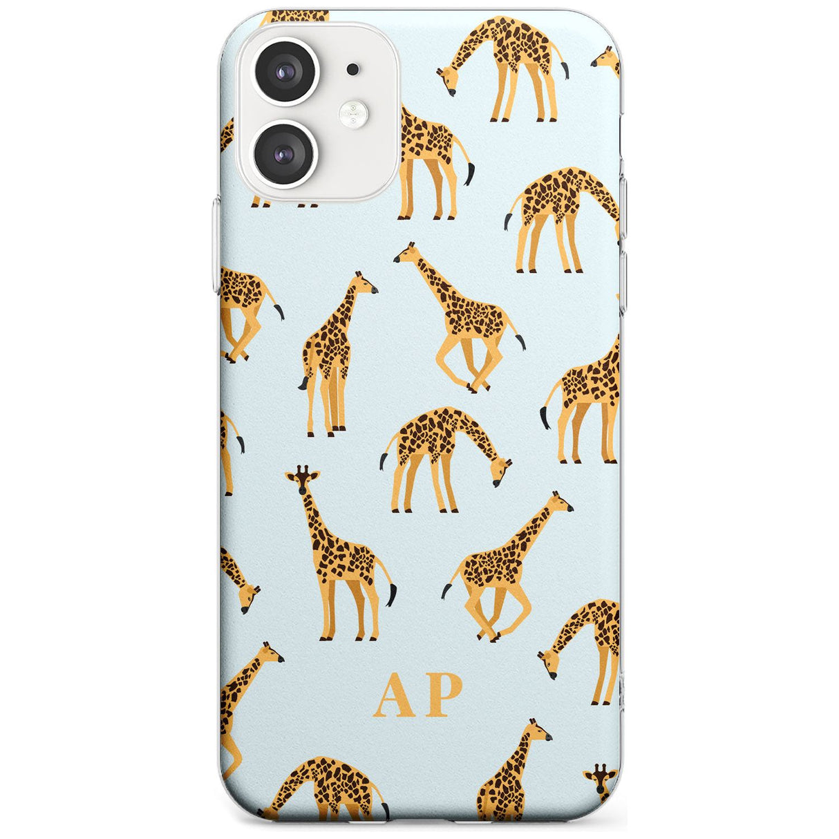 Safari Giraffe Pattern on Blue iPhone Case  Slim Case Custom Phone Case - Case Warehouse