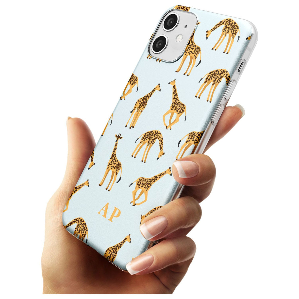 Safari Giraffe Pattern on Blue iPhone Case   Custom Phone Case - Case Warehouse