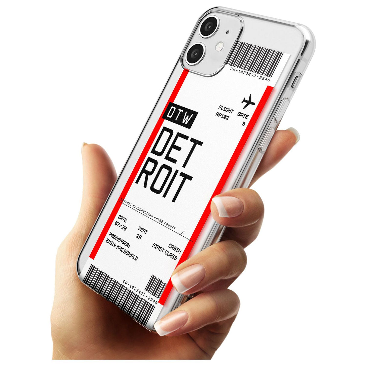 Detroit Boarding Pass iPhone Case   Custom Phone Case - Case Warehouse