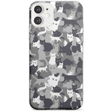 Dark Grey Cat Camouflage Pattern iPhone Case  Slim Case Phone Case - Case Warehouse