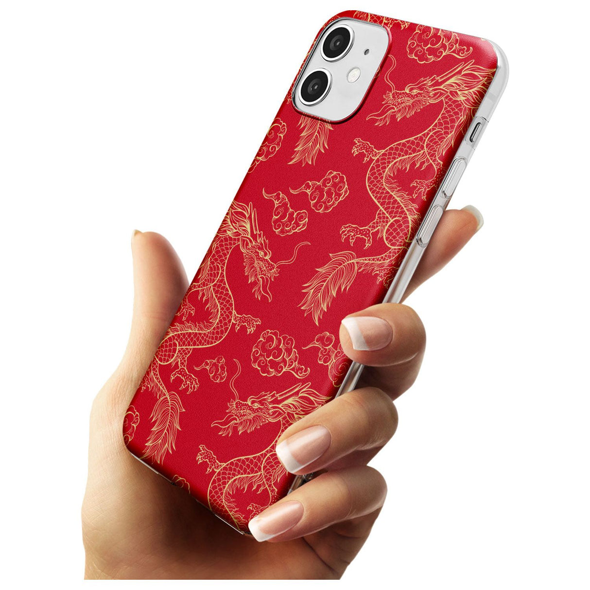 Red and Gold Dragon Pattern Slim TPU Phone Case for iPhone 11