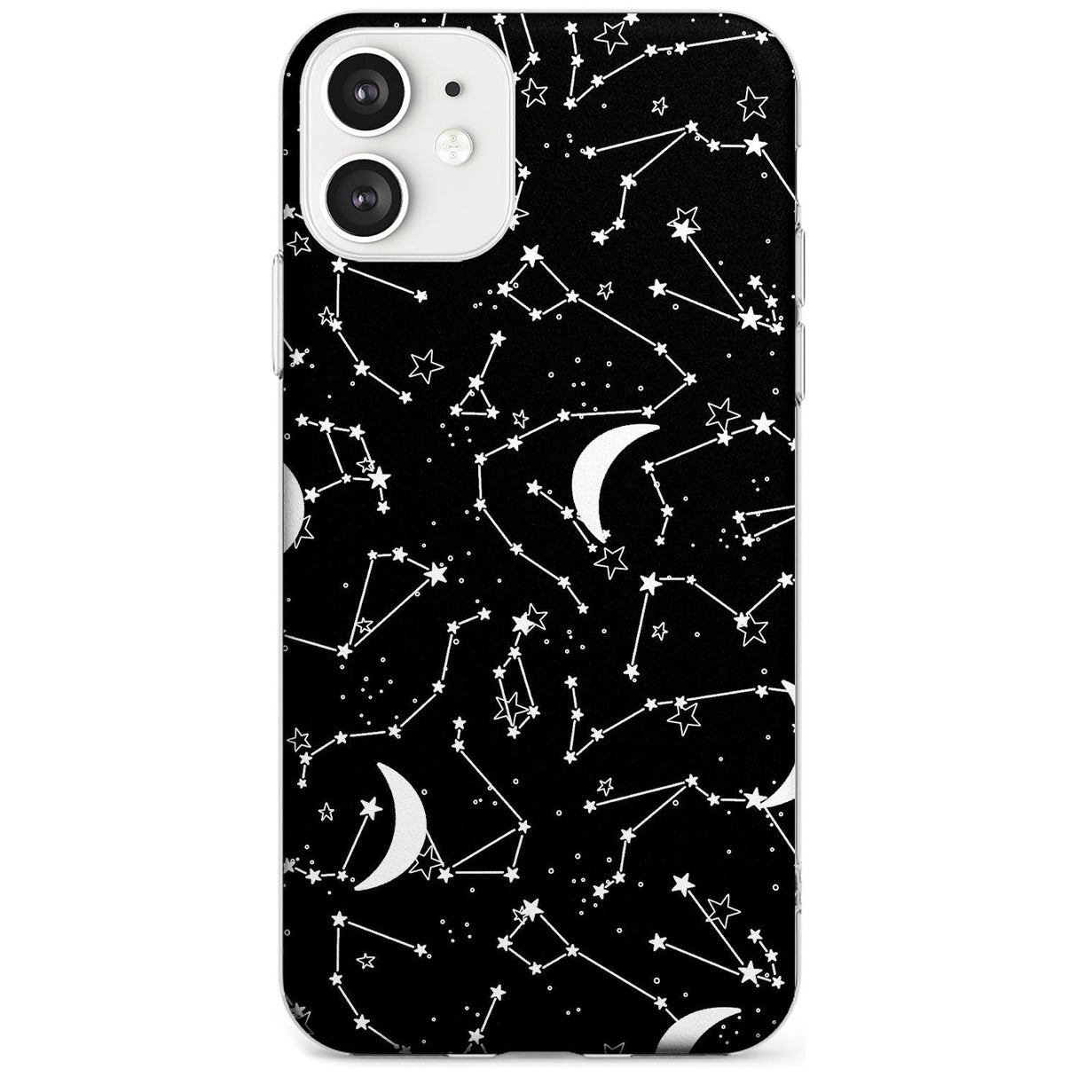 White Constellations on Black Black Impact Phone Case for iPhone 11