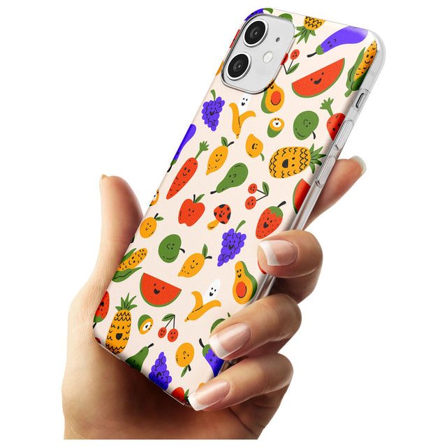 Mixed Kawaii Food Icons - Solid iPhone Case Slim TPU Phone Case Warehouse 11