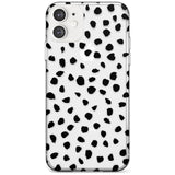 Black on Transparent Dalmatian Polka Dot Spots Slim TPU Phone Case for iPhone 11