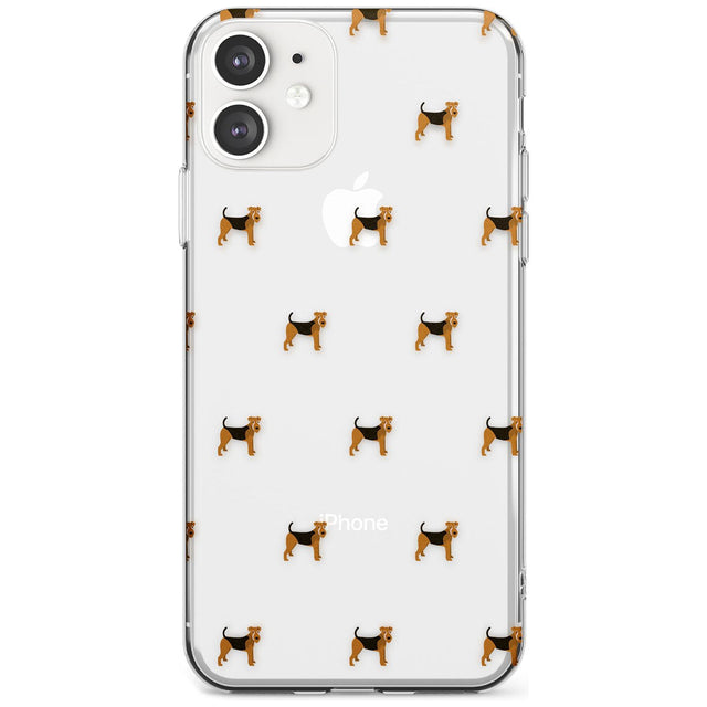 Airedale Terrier Dog Pattern Clear Slim TPU Phone Case for iPhone 11