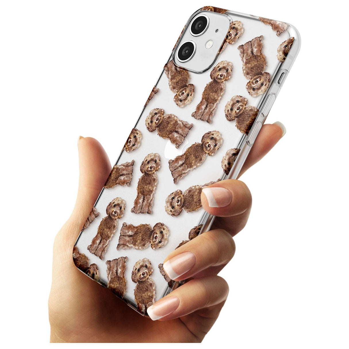 Cockapoo (Brown) Watercolour Dog Pattern Slim TPU Phone Case for iPhone 11