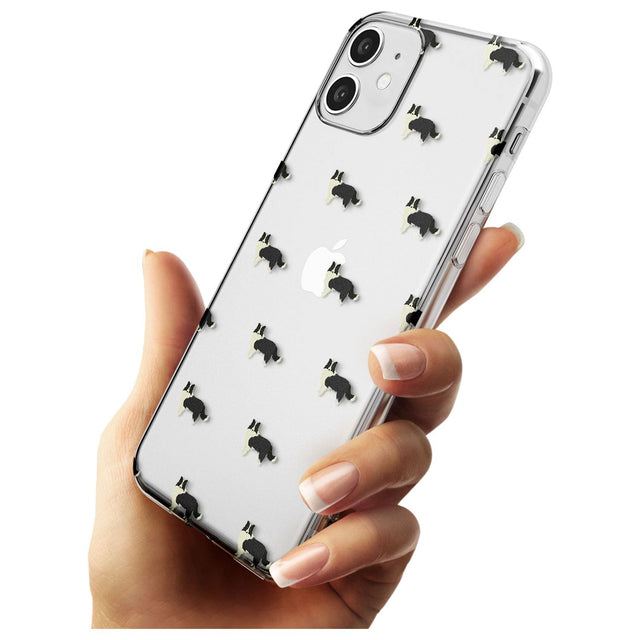 Border Collie Dog Pattern Clear Slim TPU Phone Case for iPhone 11