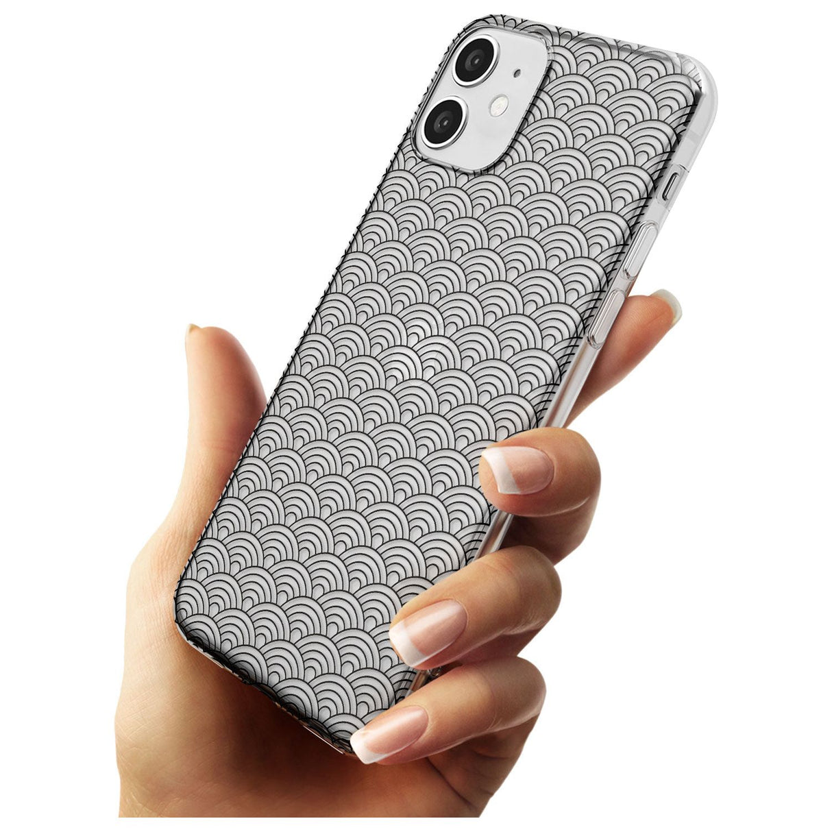 Abstract Lines: Scalloped Pattern Black Impact Phone Case for iPhone 11