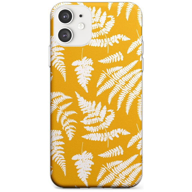 Fern Pattern on Yellow Slim TPU Phone Case for iPhone 11