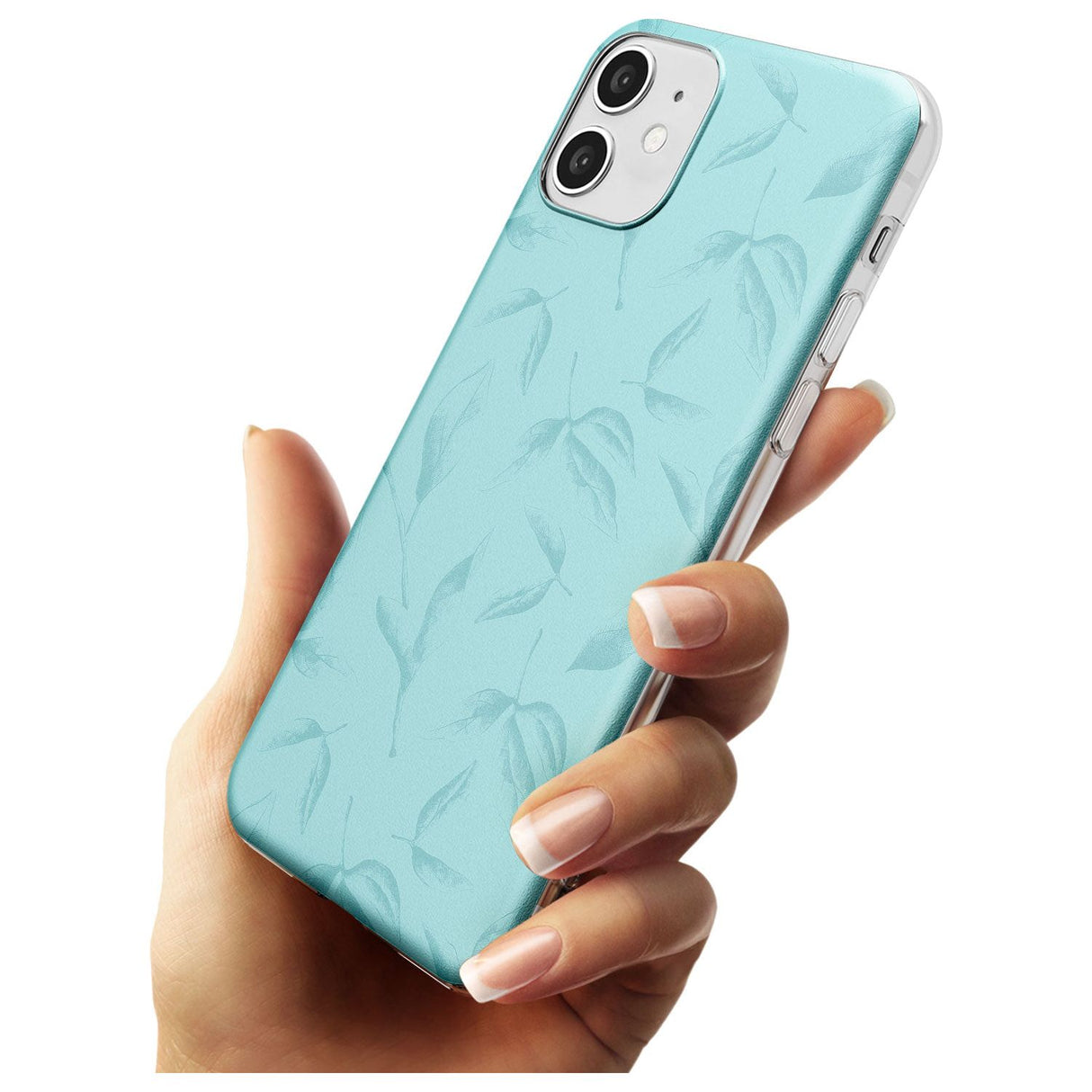 Blue Leaves Vintage Botanical Slim TPU Phone Case for iPhone 11