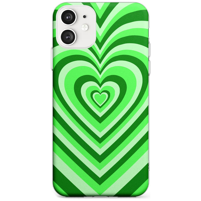 Green Heart Illusion Slim TPU Phone Case for iPhone 11
