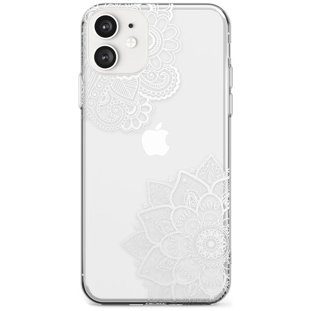 White Henna Florals Slim TPU Phone Case for iPhone 11