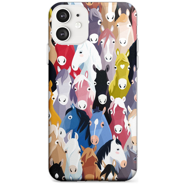 Colourful Horse Pattern Slim TPU Phone Case for iPhone 11