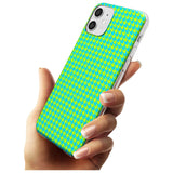 Neon Lime & Turquoise Houndstooth Pattern Slim TPU Phone Case for iPhone 11