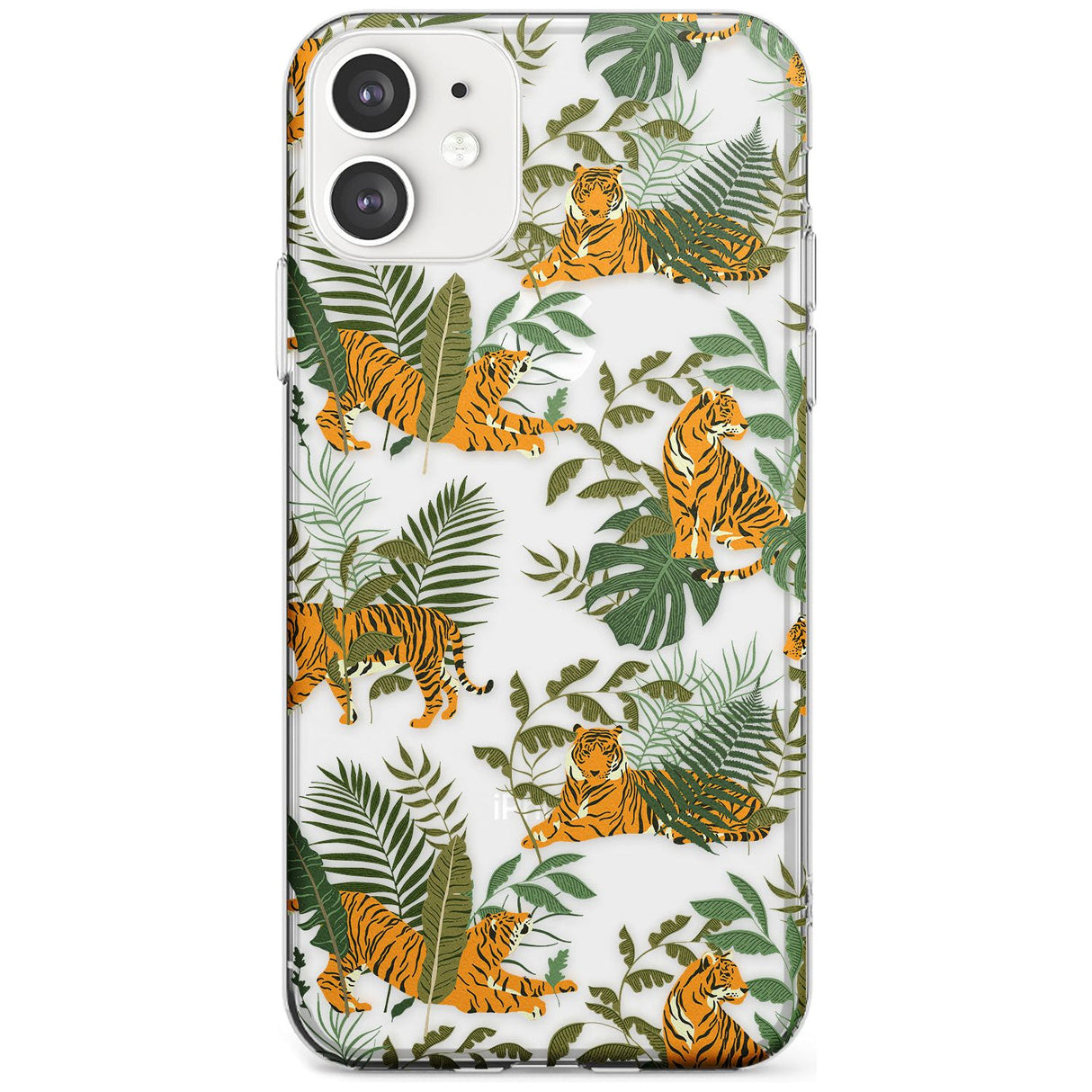 ClearTiger & Fern Jungle Cat Pattern Slim TPU Phone Case for iPhone 11