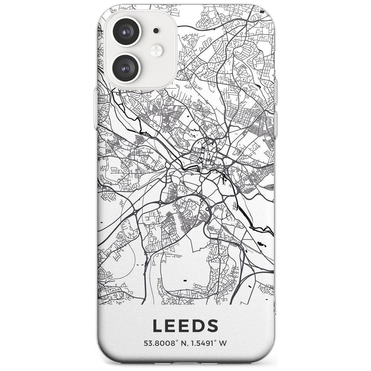 Map of Leeds, England Slim TPU Phone Case for iPhone 11