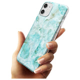 Turquoise Aqua Onyx Marble Black Impact Phone Case for iPhone 11