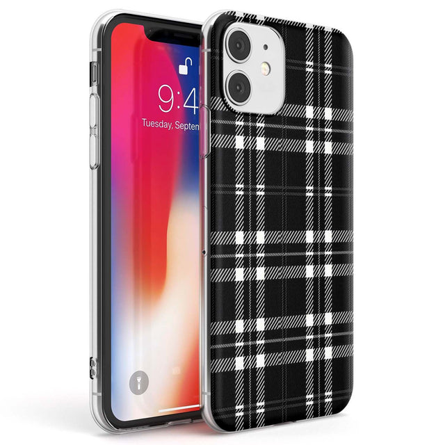 Divine Black Plaid Phone Case iPhone 11 / Clear Case,iPhone 12 / Clear Case,iPhone 12 Mini / Clear Case Blanc Space