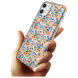 Floral Rabbit Pattern in Rainbow Black Impact Phone Case for iPhone 11