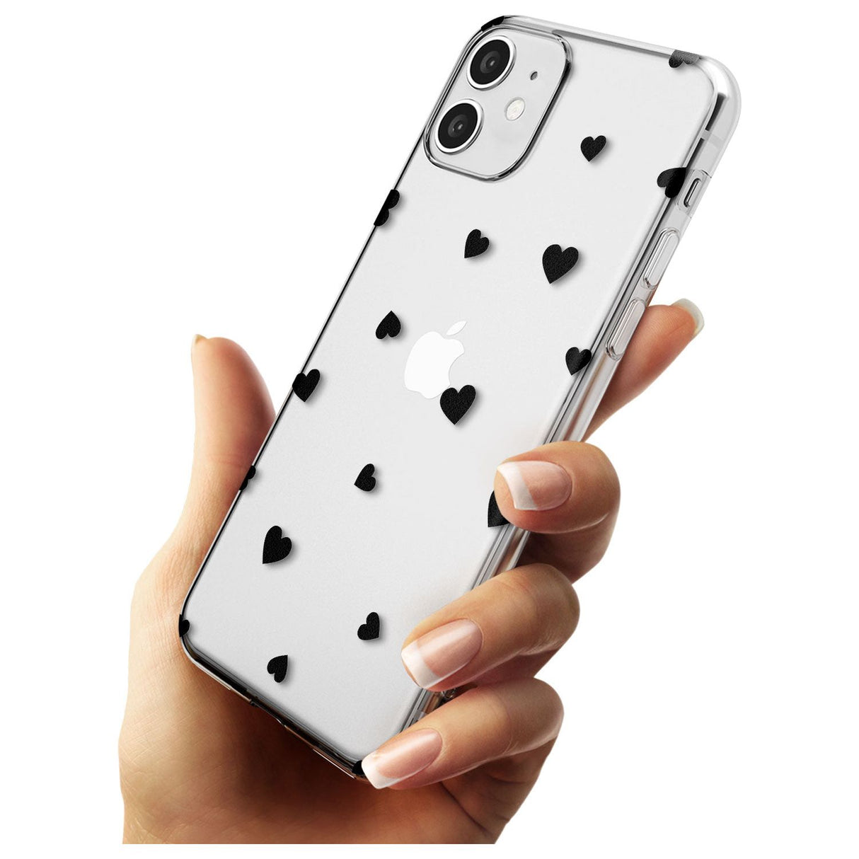 Black Hearts Pattern Slim TPU Phone Case for iPhone 11